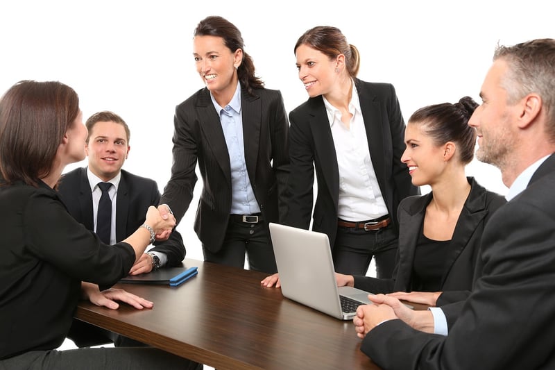 Business team focused on a meeting